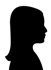Fototapeta na wymiar a girl head silhouette vector