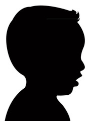 a boy head silhouette vector