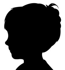 a boy head silhouette vector