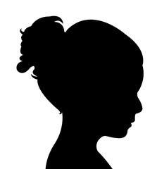 a girl head silhouette vector