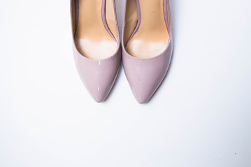 Beige shoes on isolation