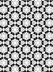 Black and white ornate geometric pattern and abstract background