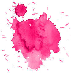 Colorful abstract watercolor texture stain with splashes and spatters. Modern creative watercolor background for trendy design.