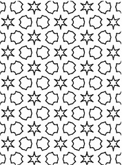 Black and white ornate geometric pattern and abstract background