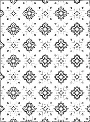 Black and white ornate geometric pattern and abstract background