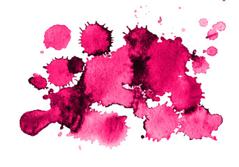 Colorful abstract watercolor texture stain with splashes and spatters. Modern creative watercolor background for trendy design.