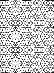 Black and white ornate geometric pattern and abstract background