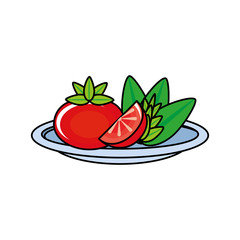 fresh tomato in dish vegetable icon