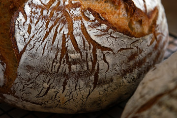 Close-up of homemade artisan bread