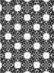 Black and white ornate geometric pattern and abstract background