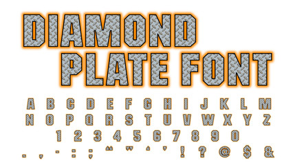 Diamond-Plate-Font: For The Hardest-Working People, Trades, Gear, Supplies