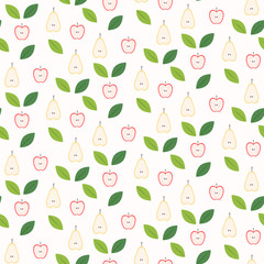 Seamless pattern of pear and apple