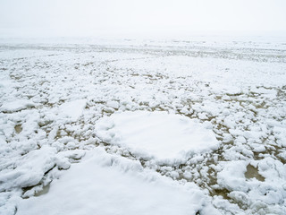 Drift ice in sea with Helsinki, Finland © amankris99