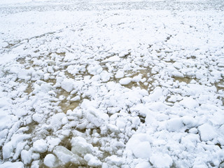Drift ice in sea with Helsinki, Finland © amankris99