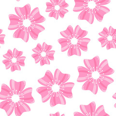 Pink sakura seamless pattern. Sakura flower vector Illustration