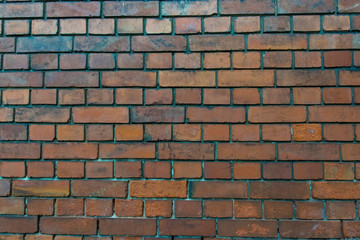 old wall of red brick texture background