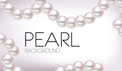Shiny natural white pearl with light effects. Luxury Pearl vector background for design