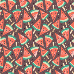 Watermelon vector pattern