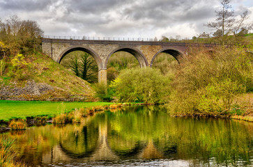 Fototapeta na wymiar Headstone Viaduct, sometimes called the Monsal Dale Viaduct, in the Peak District in Derbyshire, UK