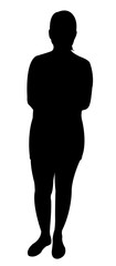 a woman standing body silhouette vector