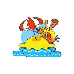 man brazilian dancer in beach