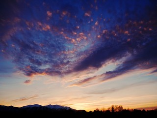 sunset in the mountains