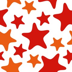 Seamless underwater sea pattern with starfish. Abstract repeat background, colorful cartoon vector illustration can be used as textile printing, background of greeting card, ad, banner, invitation