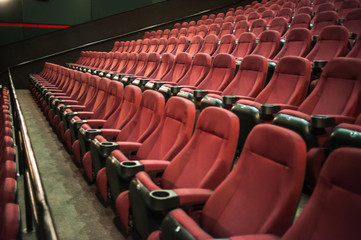 Naklejka premium Auditorium. Empty cinema. Mock up.