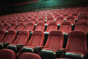 Naklejka premium Auditorium. Empty cinema. Mock up.