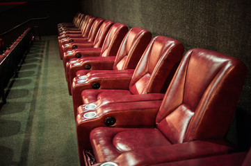 Auditorium. Empty cinema. Mock up.