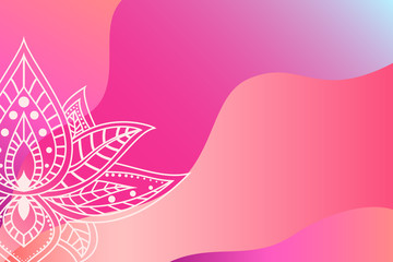 Vector illustration. Colorful gradient background with a gentle lotus silhouette