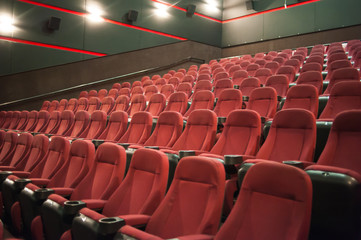 Naklejka premium Auditorium. Empty cinema. Mock up.