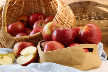 Red apples in basket