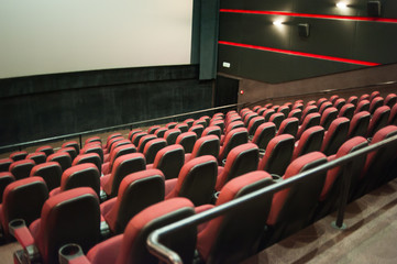 The cinema house. Inside. Mock up