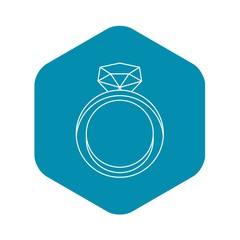 Ring icon. Outline illustration of ring vector icon for web