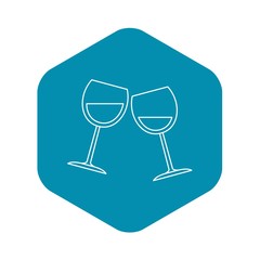 Wine glasses icon. Outline illustration of wine glasses vector icon for web