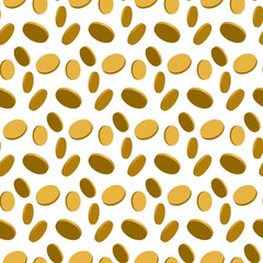 3D Gold lucky coins with Saint Patrick Day traditional symbol. Shamrock three leaf clovers-modern trendy flyer.