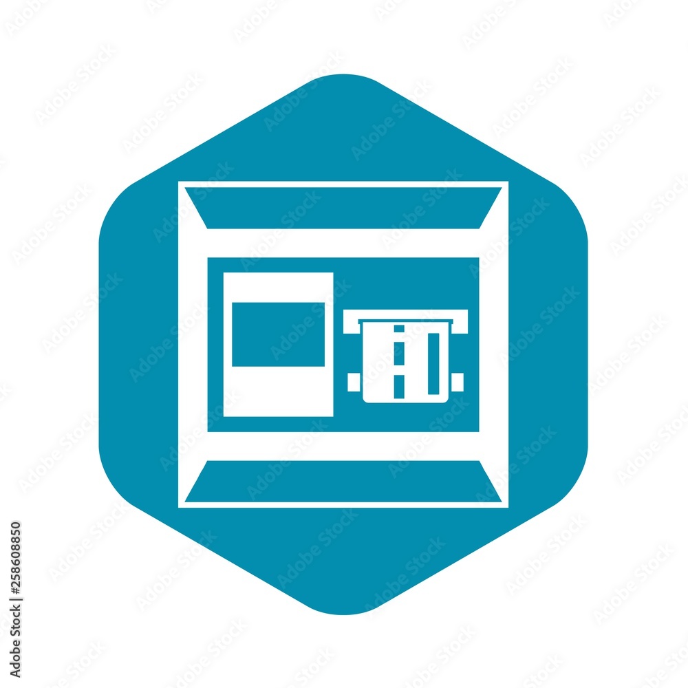 Poster atm icon in simple style isolated on white background. banking symbol