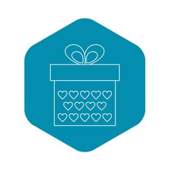 Gift box icon. Outline illustration of gift box vector icon for web