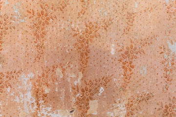 Orange Old Wall With Ornaments