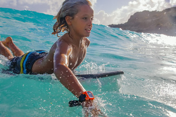 Kid on Boogie Board