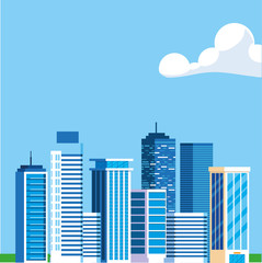Obraz premium buildings metropolis cityscape scene