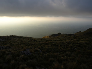 The view at "El Filo", the top of the Comechingones mountains near Merlo, San Luis, Argentina.