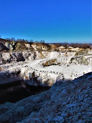 Stone pit of white marble