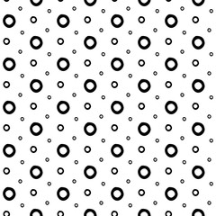 Abstract polka dot pattern with hand drawn dots. Cute vector black and white polka dot pattern. Seamless monochrome polka dot pattern for fabric, wallpapers, wrapping paper, cards and web backgrounds.