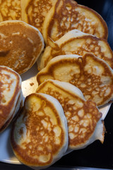 Fluffy pancakes on a plate