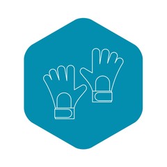 Soccer goalkeeper gloves icon. Outline illustration of soccer goalkeeper gloves vector icon for web