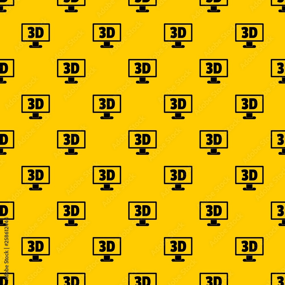 Aufkleber computer monitor with 3d inscription pattern seamless vector repeat geometric yellow for any design