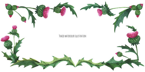 Head banner from thistles