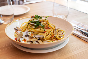 Spaghetti with shellfish